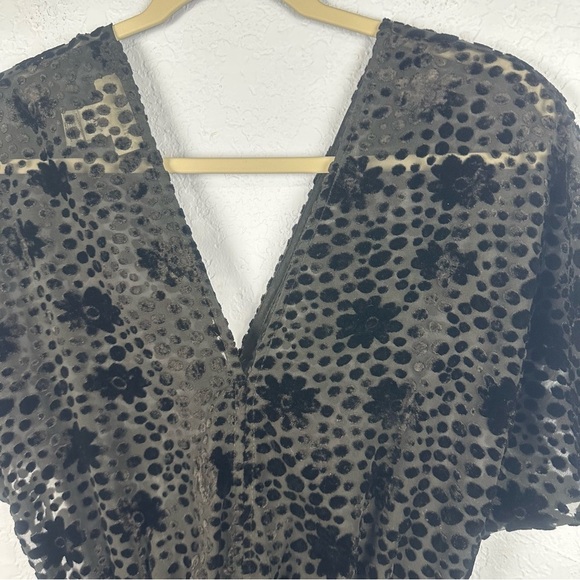 Corey Lynn Calter Melinda Black Velvet Burnout Jumpsuit Made In USA XS - Picture 4 of 11